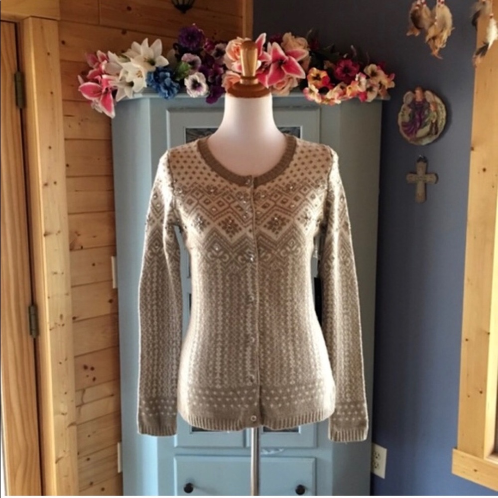 WILLI SMITH LAMBSWOOL Cardigan w/DIAMONDS NEW w/tg